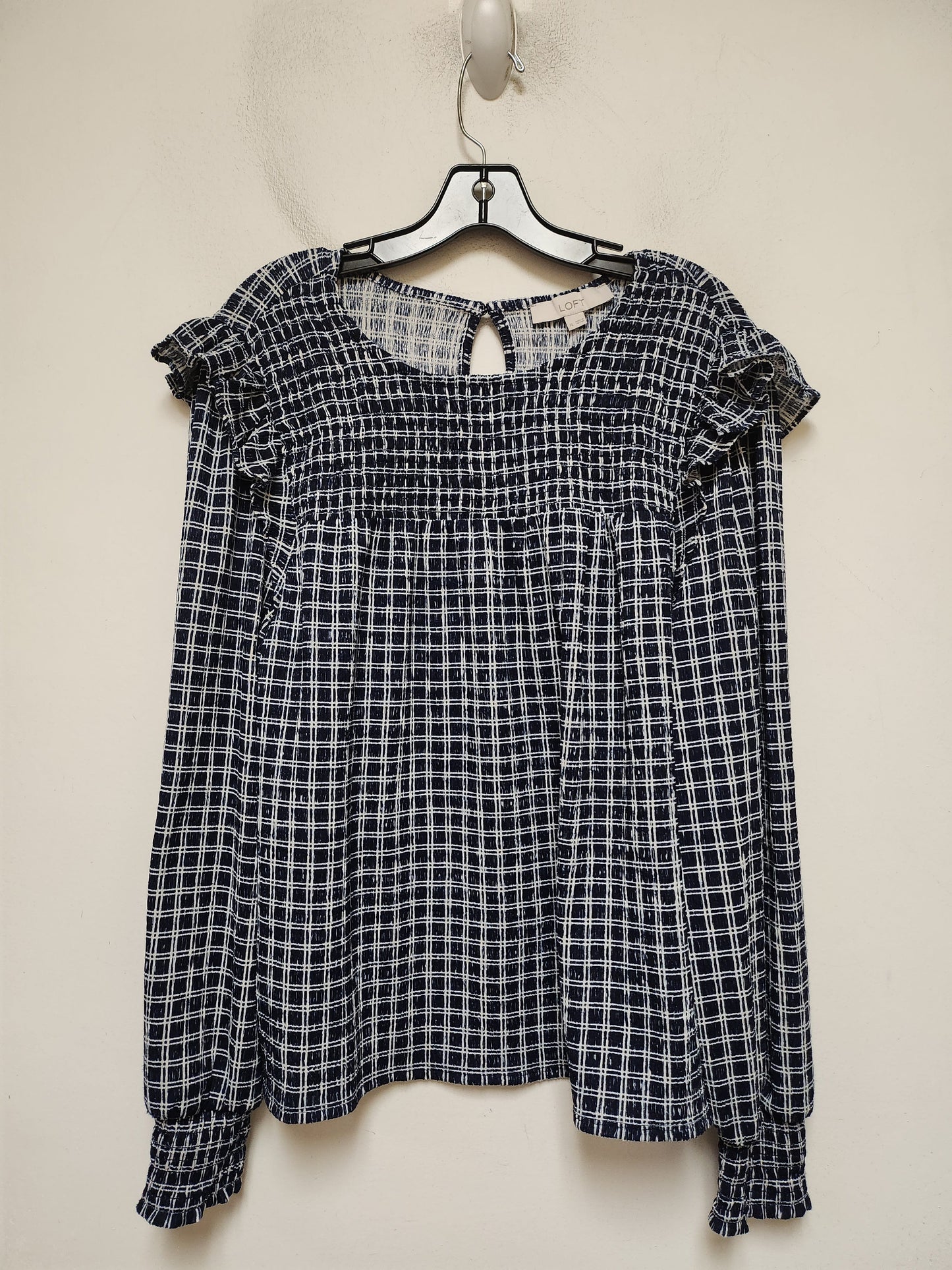 Top Long Sleeve By Loft In Blue & White, Size: Xl