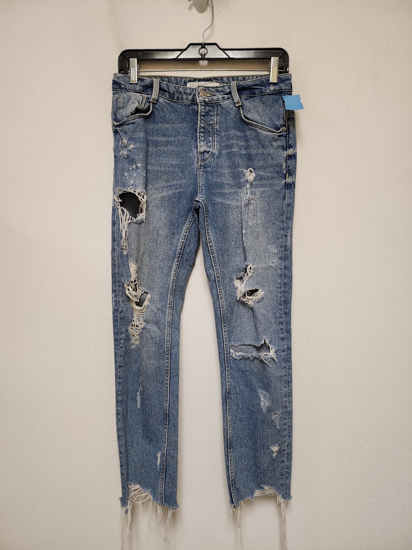 Jeans Skinny By Zara In Blue Denim, Size: 2