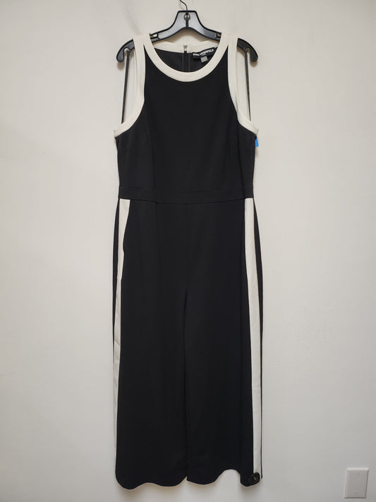 Jumpsuit Designer By Karl Lagerfeld In Black & White, Size: Xl