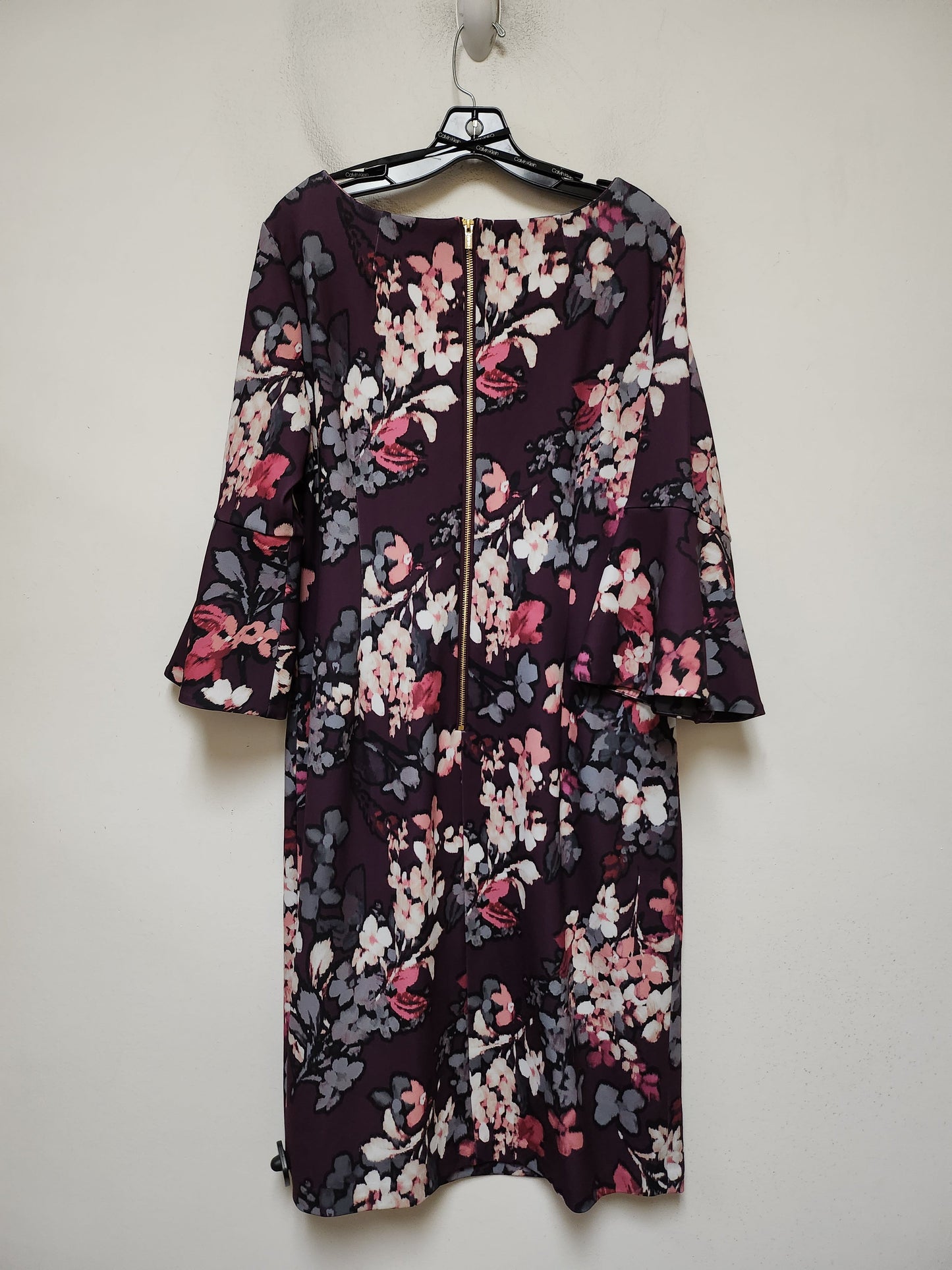 Dress Casual Midi By Calvin Klein In Floral Print, Size: Xl