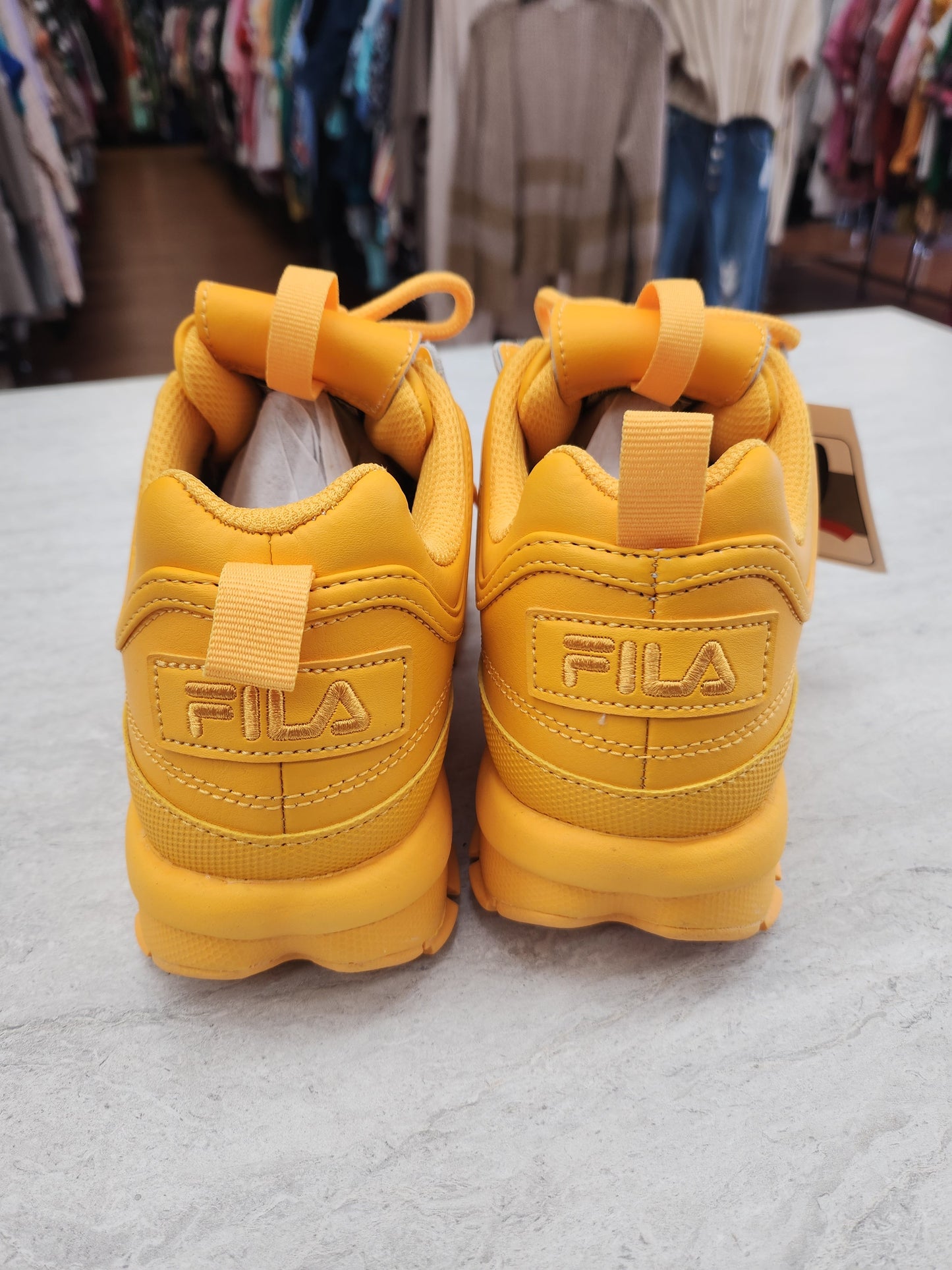 Shoes Athletic By Fila In Yellow, Size: 6.5