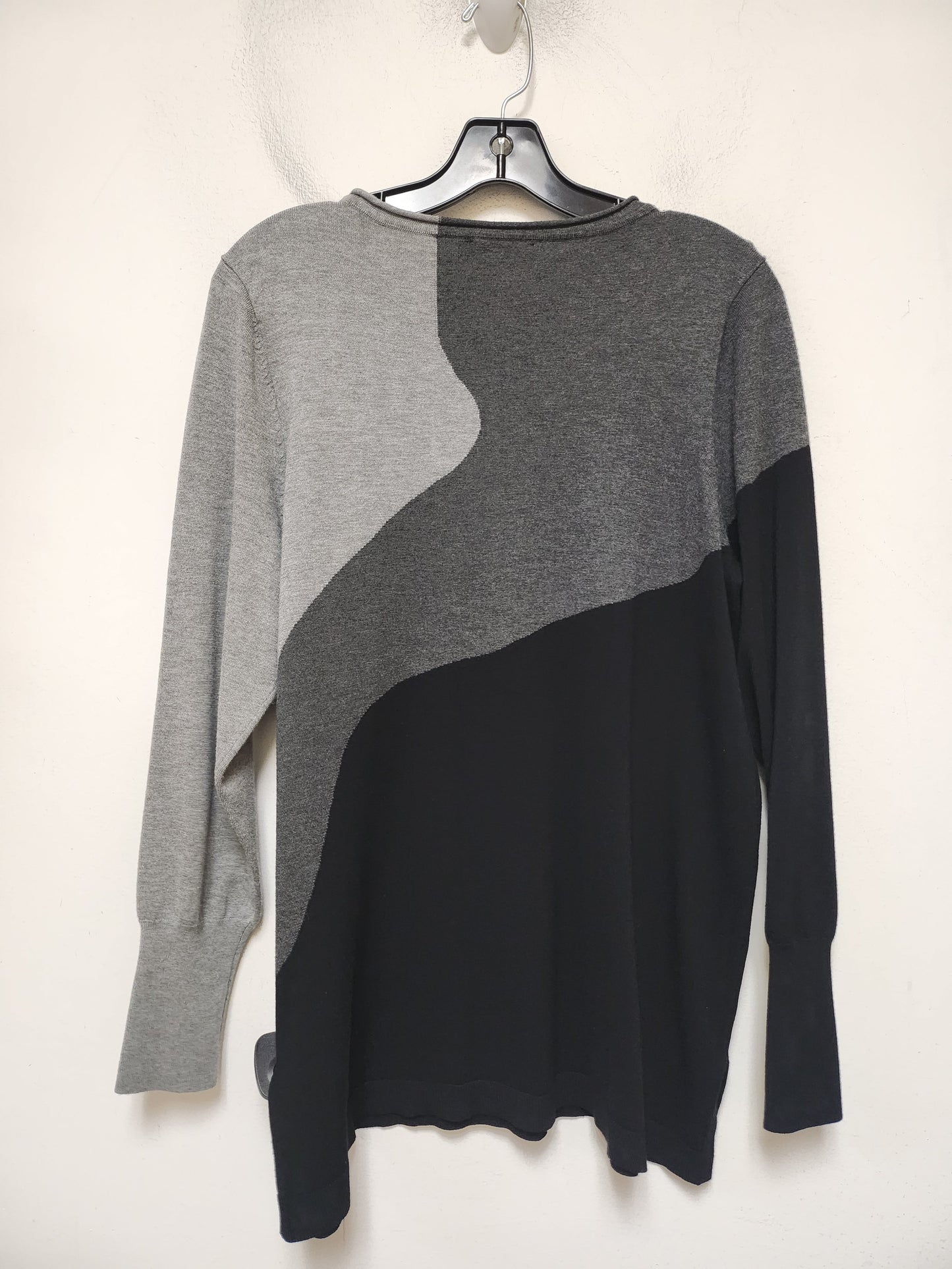 Sweater By Chicos In Black & Grey, Size: L