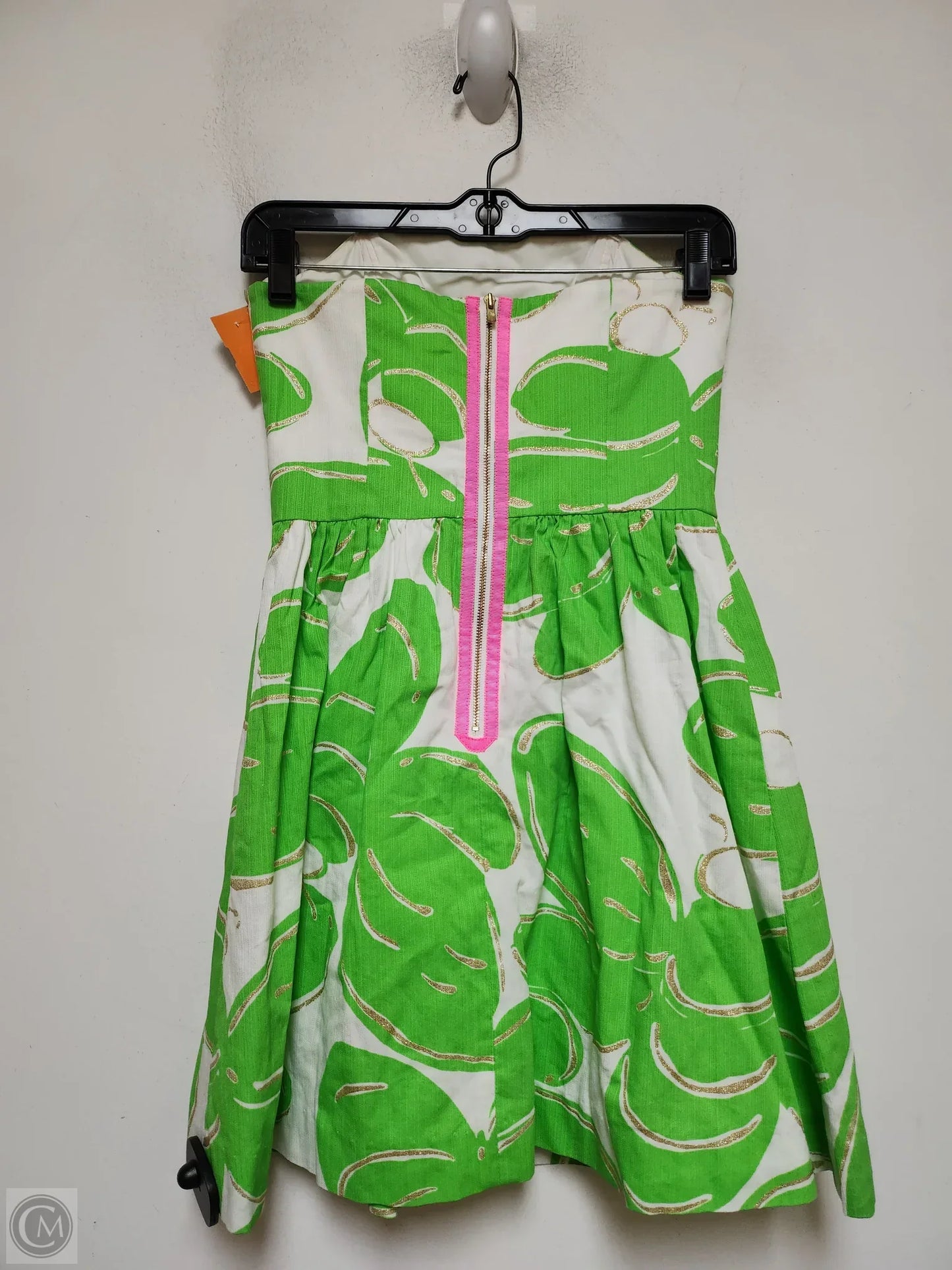 Dress Designer By Lilly Pulitzer In Green & White, Size: 0