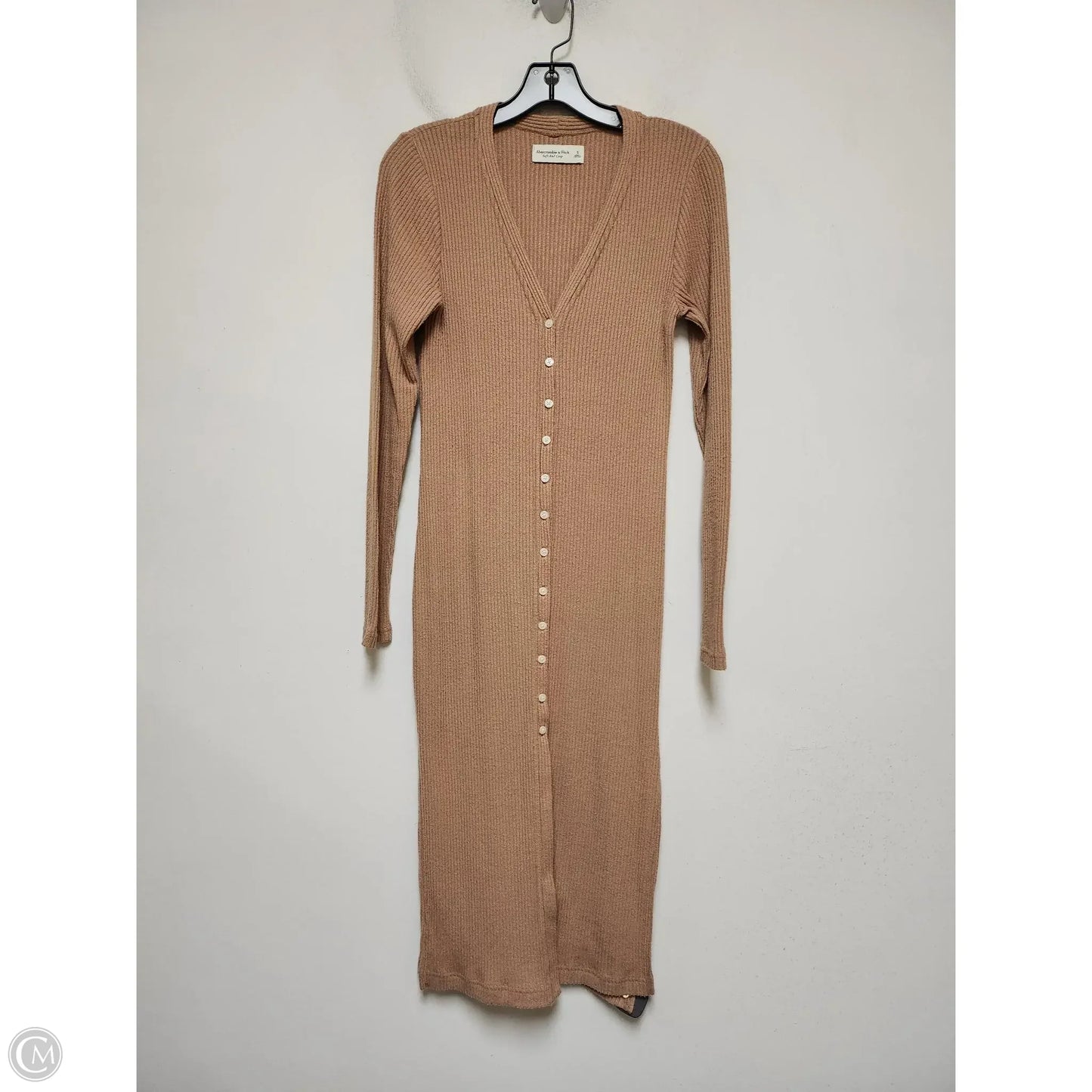 Dress Casual Midi By Abercrombie And Fitch In Tan, Size: S