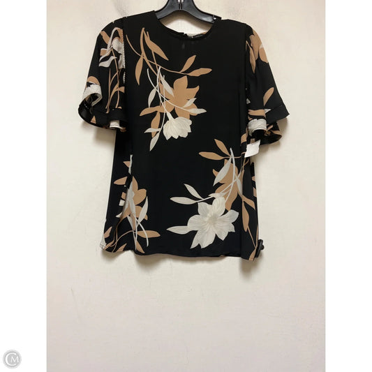 Top Short Sleeve By Ann Taylor In Black & Tan, Size: Xs