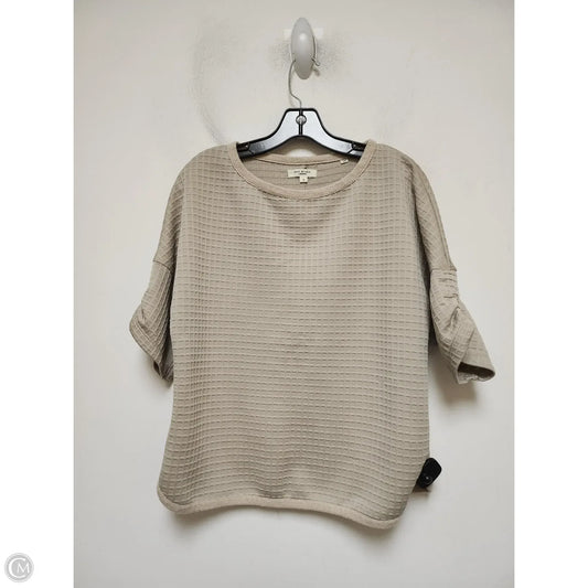 Top Short Sleeve By Max Studio In Tan, Size: S