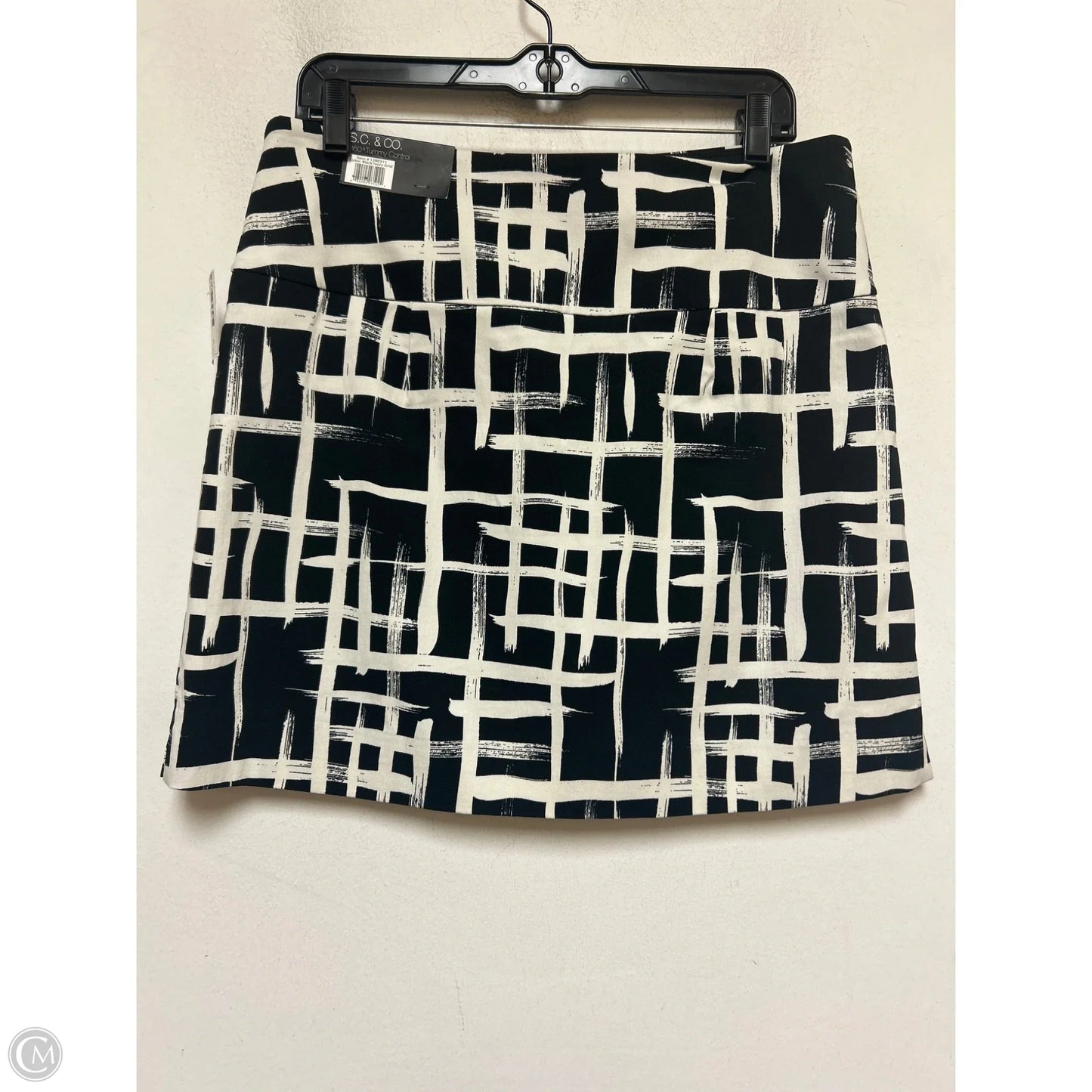 Skort By Sc & Co In Black & White, Size: 12