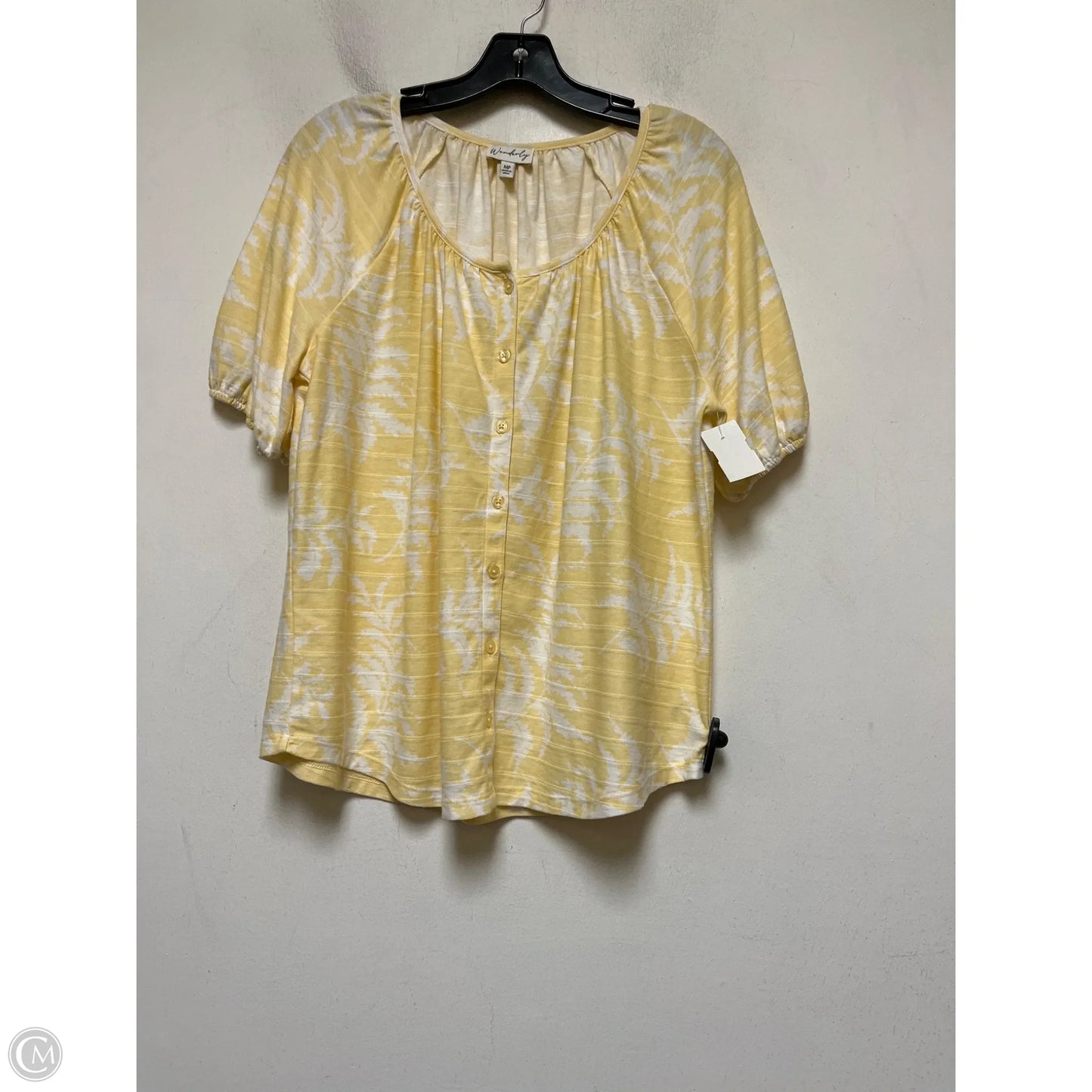 Top Short Sleeve By Wonderly In Yellow, Size: Mp
