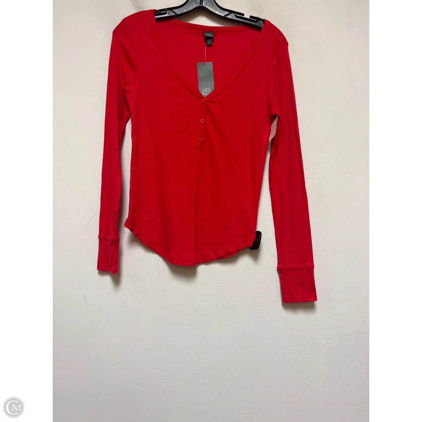 Top Long Sleeve Basic By Wild Fable In Red, Size: S