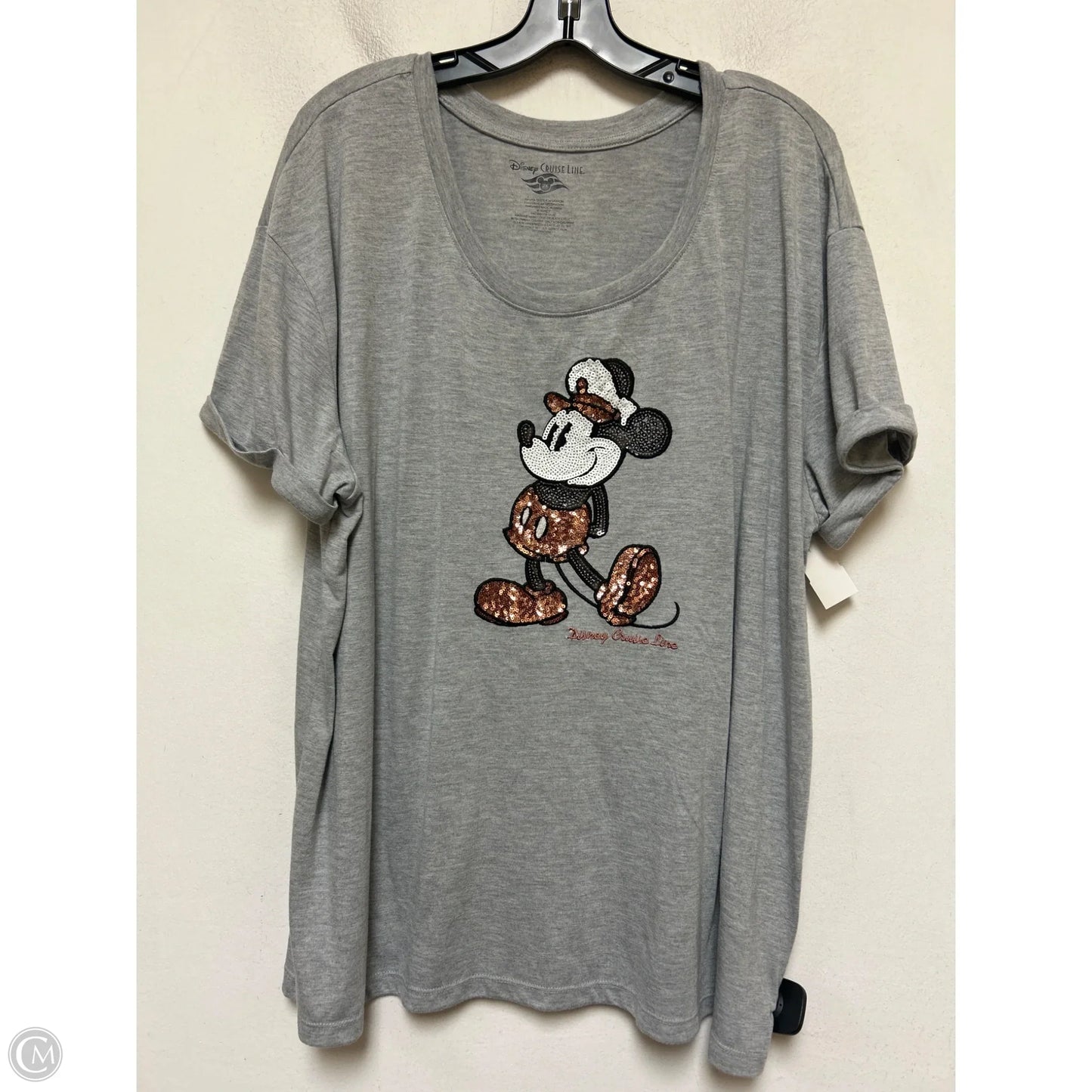 Top Short Sleeve Basic By Disney Store In Grey, Size: 2x