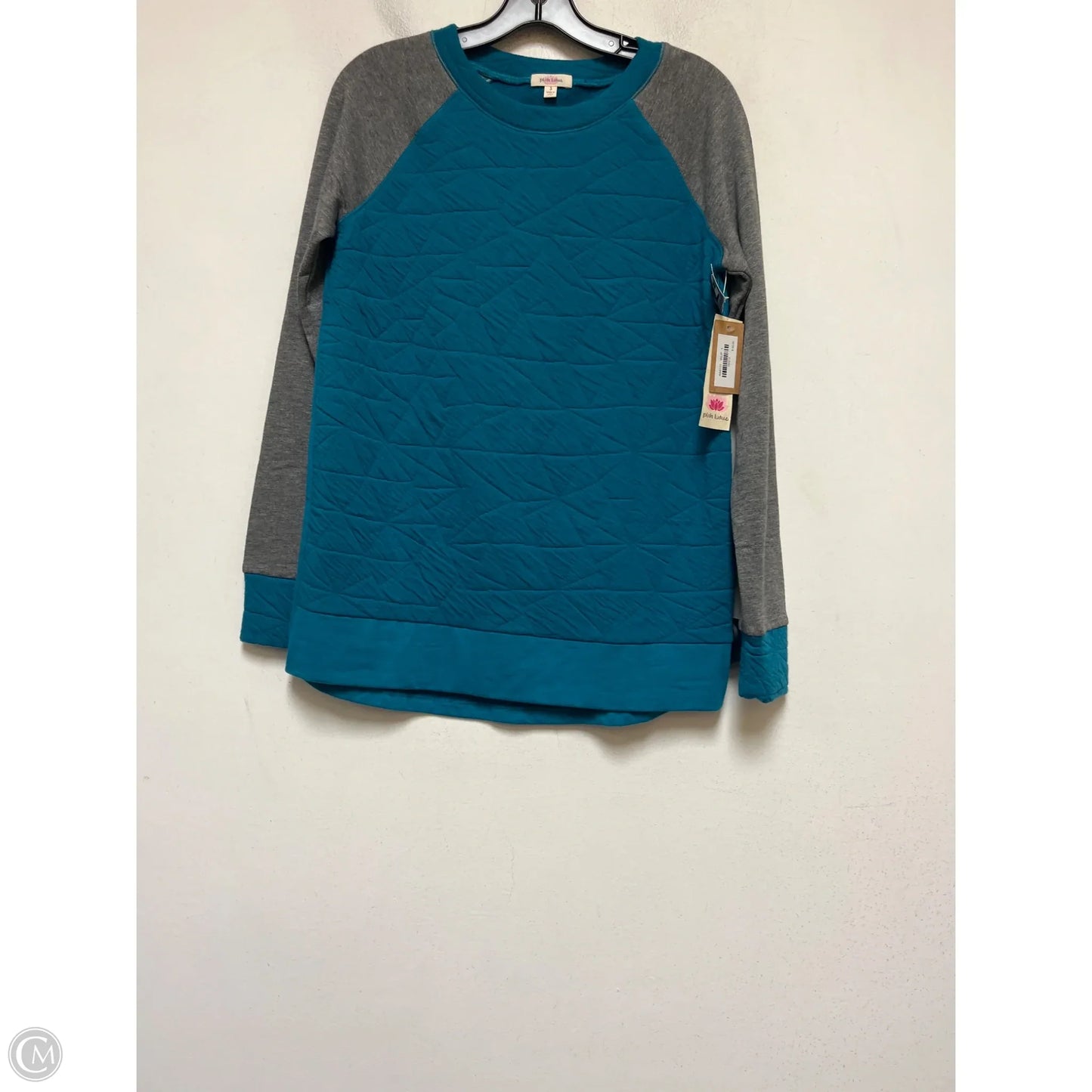 Top Long Sleeve By Clothes Mentor In Blue & Grey, Size: S