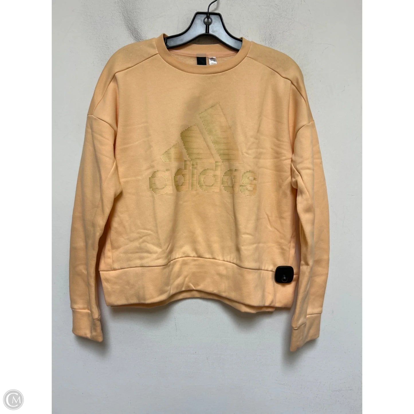 Athletic Top Long Sleeve Crewneck By Adidas In Orange, Size: S