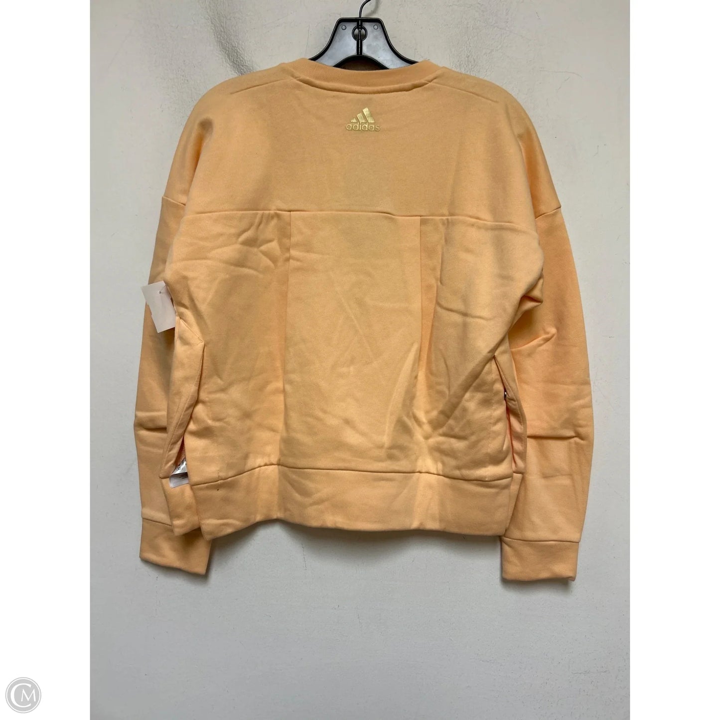 Athletic Top Long Sleeve Crewneck By Adidas In Orange, Size: S