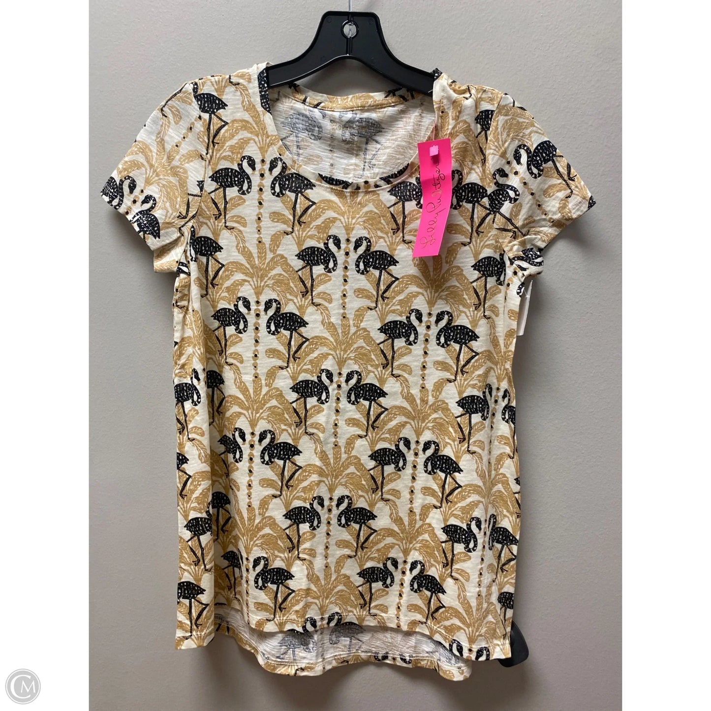 Top Short Sleeve Designer By Lilly Pulitzer In Brown, Size: Xs