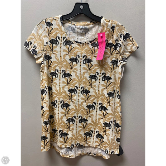 Top Short Sleeve Designer By Lilly Pulitzer In Brown, Size: Xs
