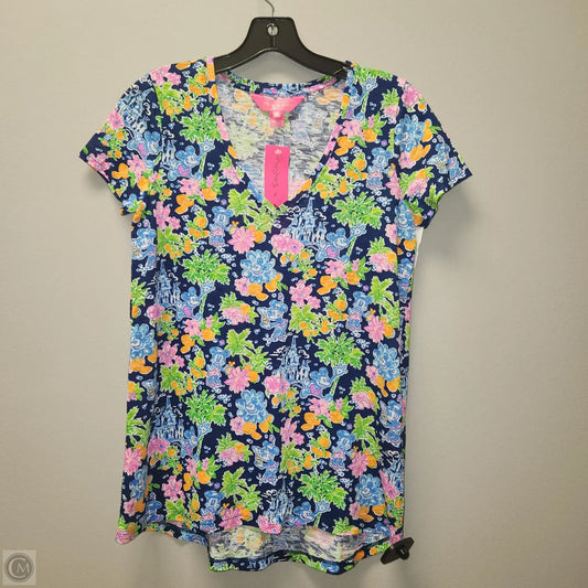 Top Short Sleeve Designer By Lilly Pulitzer In Blue, Size: Xs