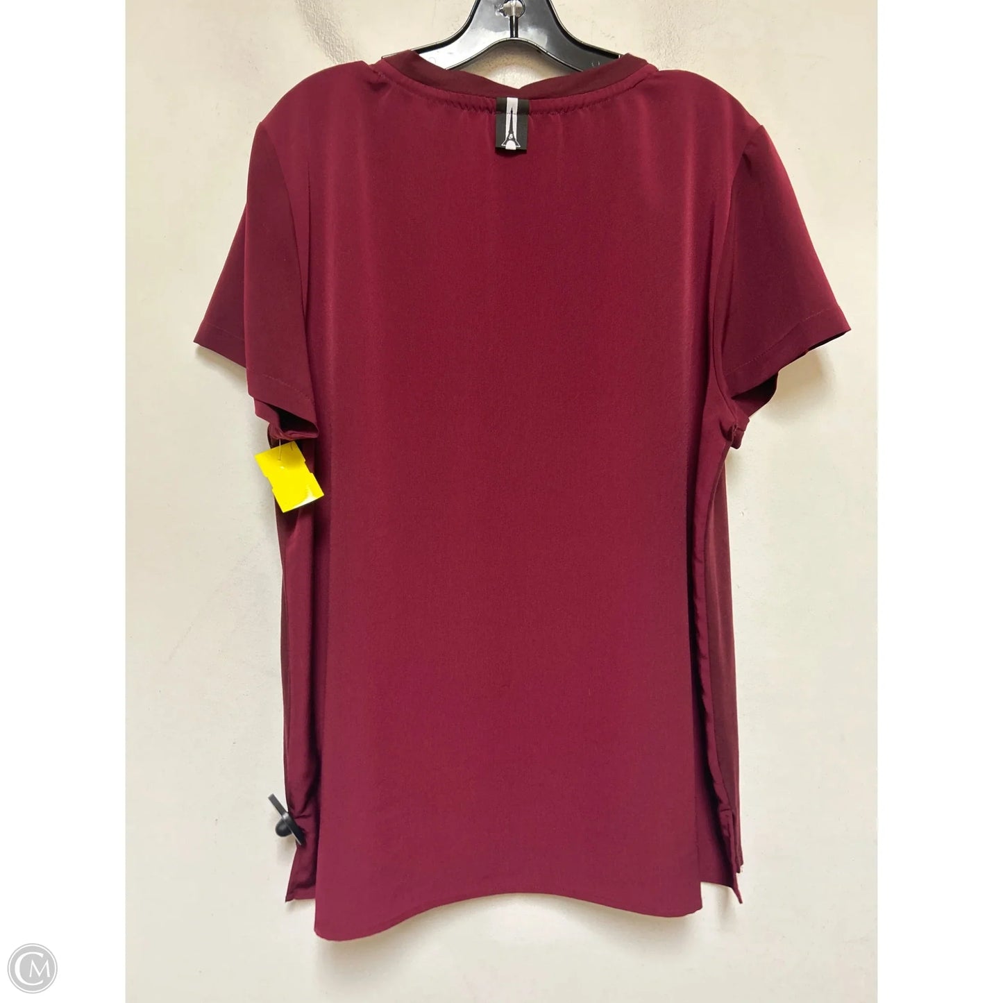 Top Short Sleeve Designer By Karl Lagerfeld In Maroon, Size: L