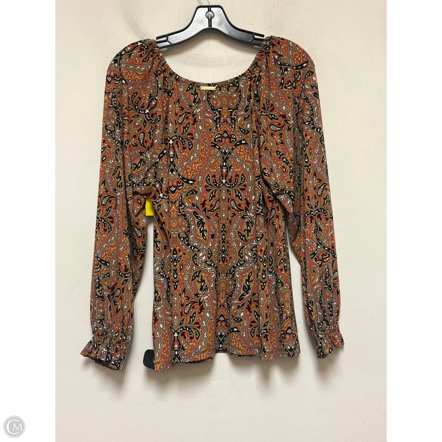 Top Long Sleeve By Michael By Michael Kors In Paisley Print, Size: L