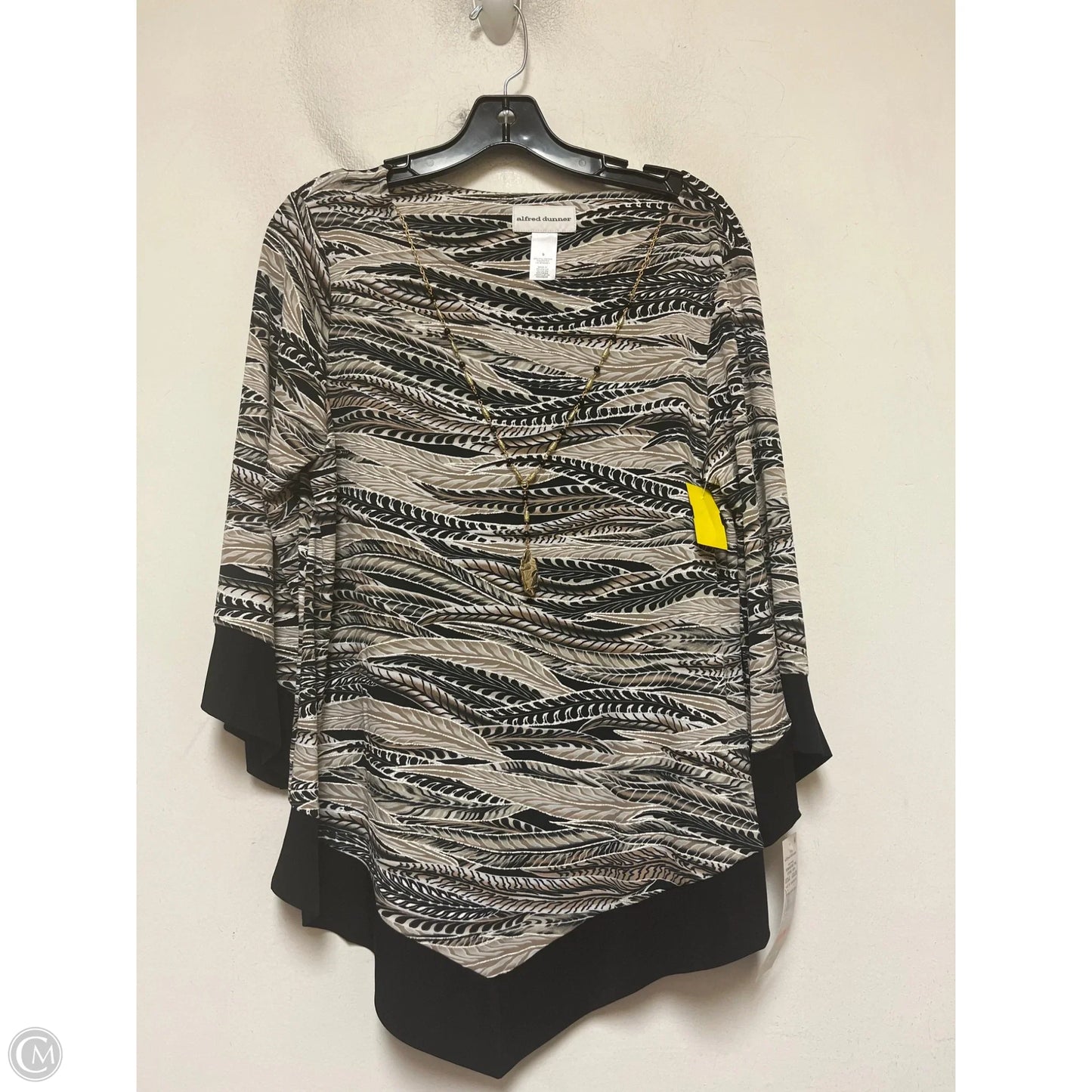 Top Short Sleeve By Alfred Dunner In Black & Tan, Size: S