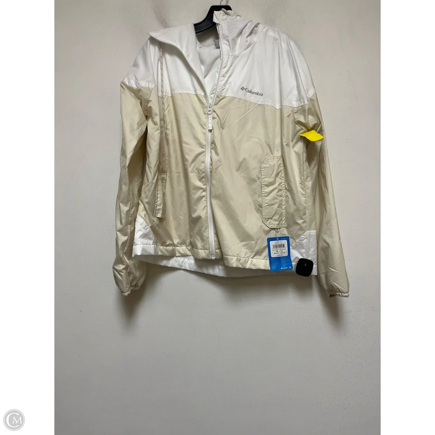 Jacket Windbreaker By Columbia In Tan & White, Size: Xl