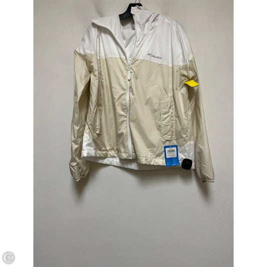 Jacket Windbreaker By Columbia In Tan & White, Size: Xl