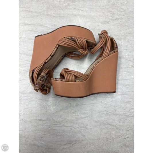 Shoes Heels Wedge By Schutz In Snakeskin Print, Size: 6