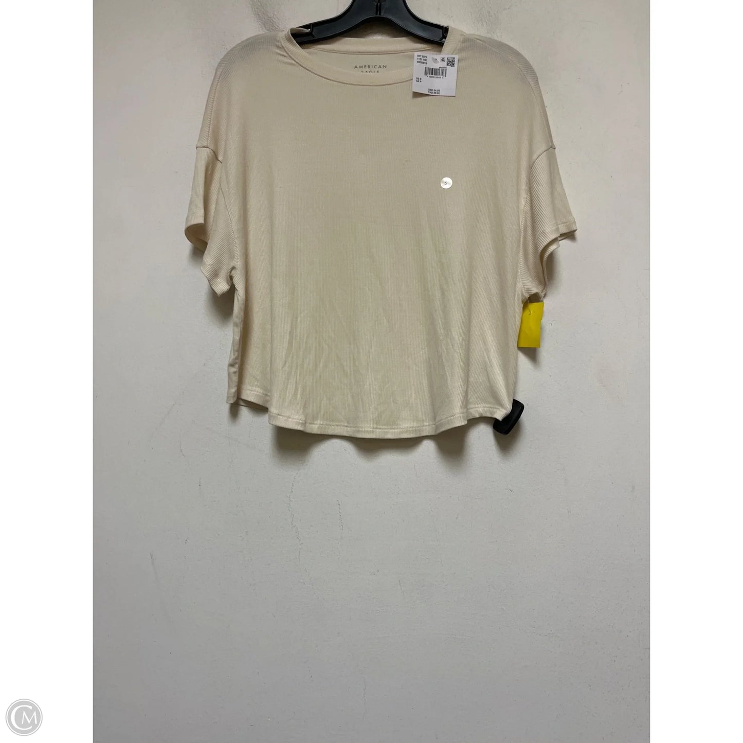 Top Short Sleeve Basic By American Eagle In Tan, Size: S