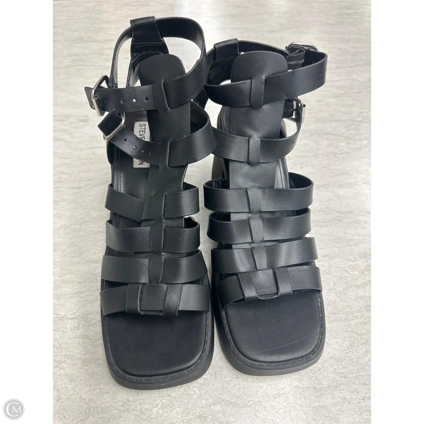 Sandals Heels Platform By Steve Madden In Black, Size: 10