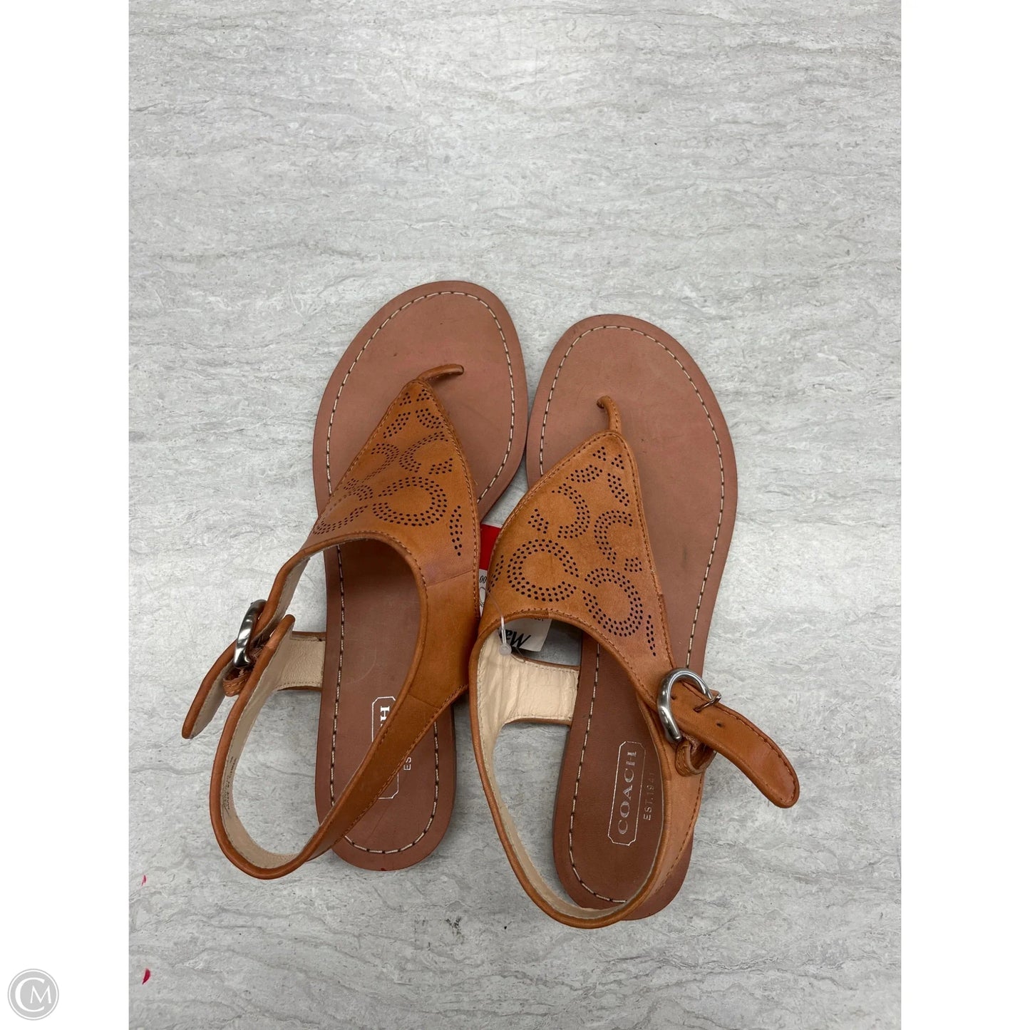 Sandals Designer By Coach In Tan, Size: 8