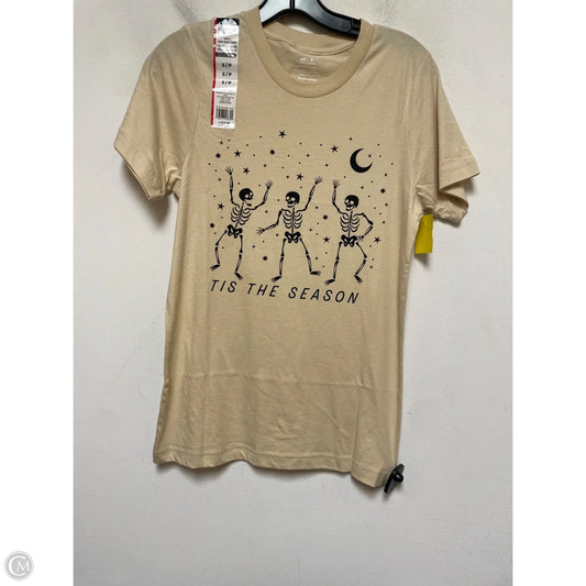 Top Short Sleeve Basic By Clothes Mentor In Tan, Size: S