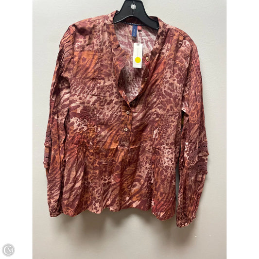 Top Long Sleeve By Pilcro In Animal Print, Size: L