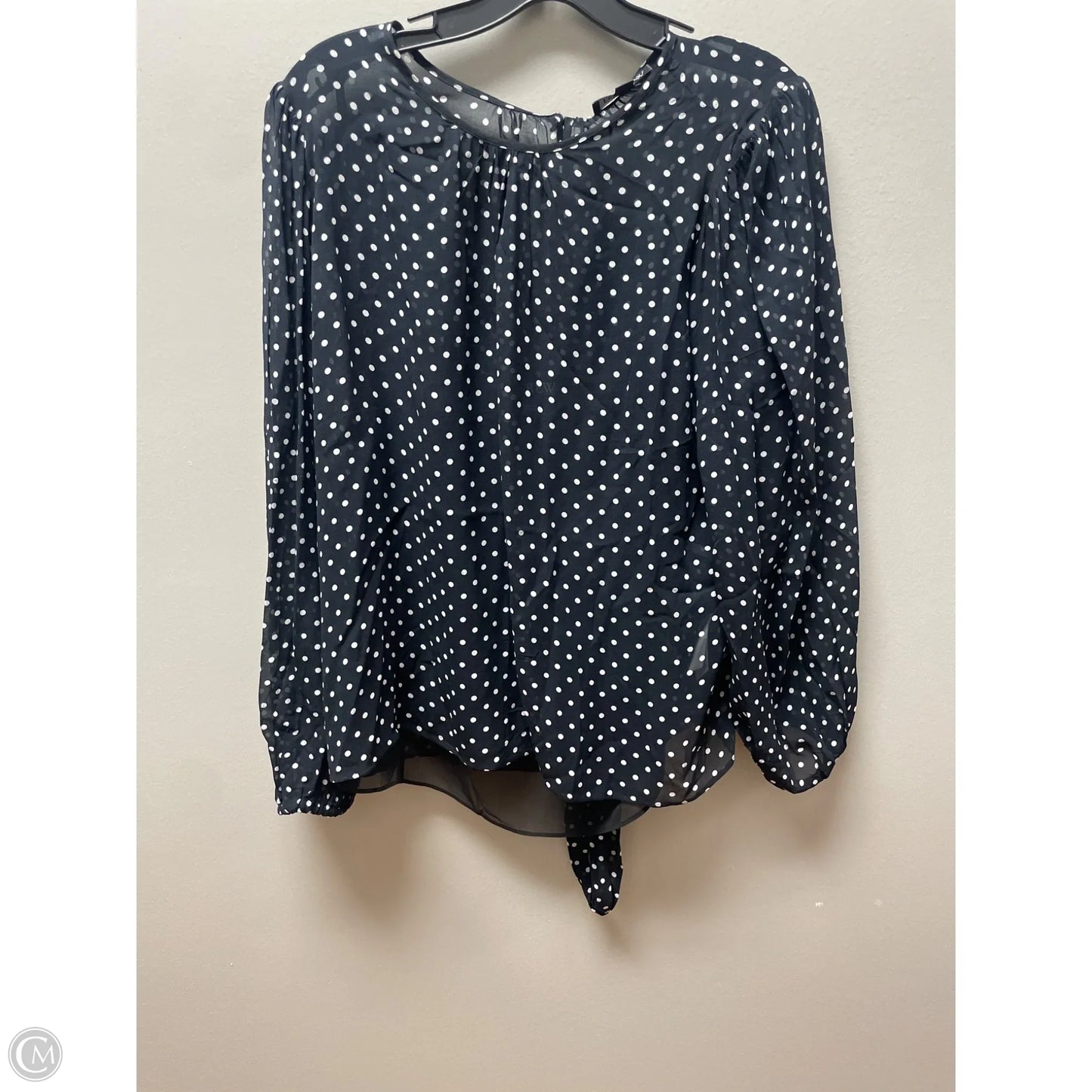 Top Long Sleeve By J. Crew In Polkadot Pattern, Size: L
