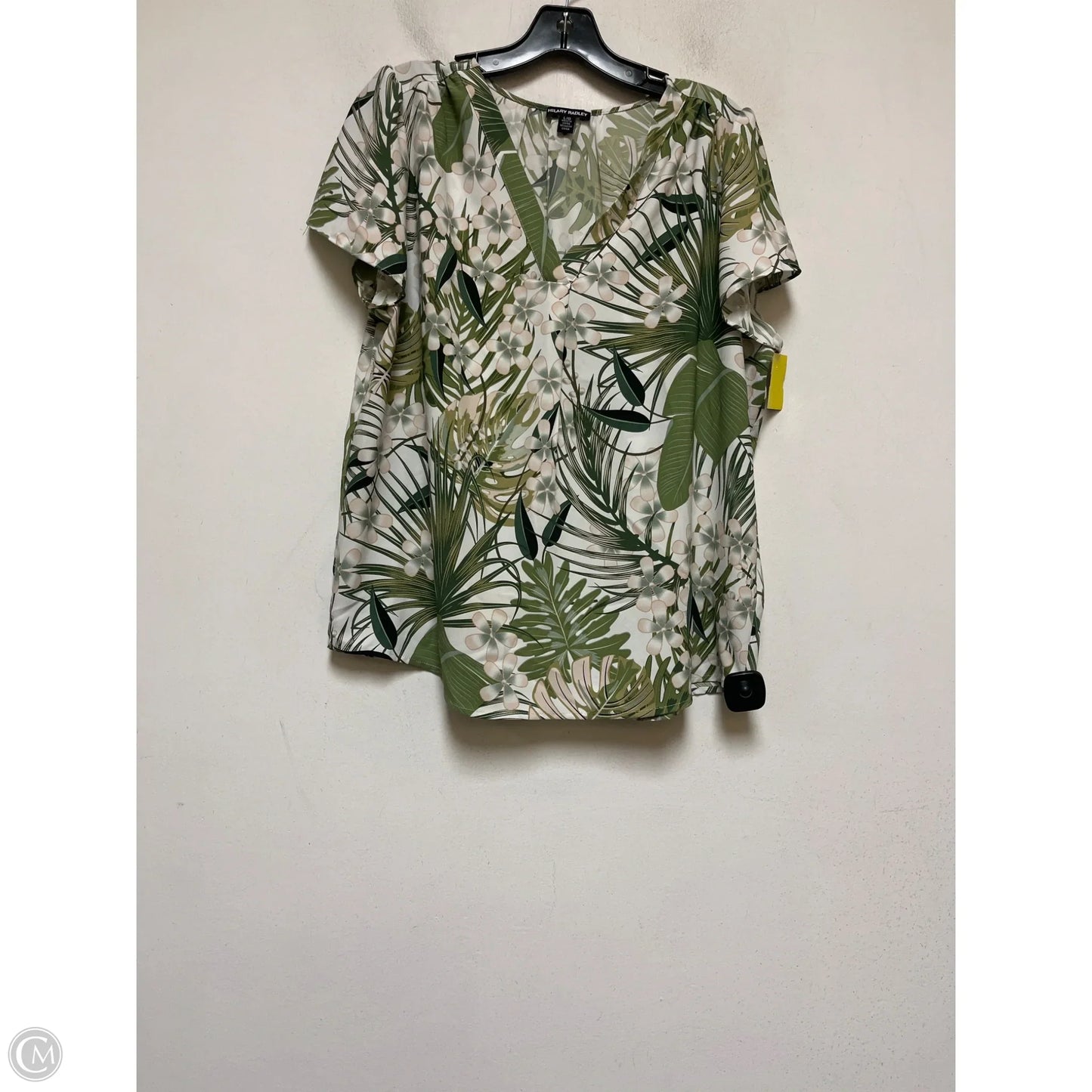 Top Short Sleeve By Hilary Radley In Tropical Print, Size: L