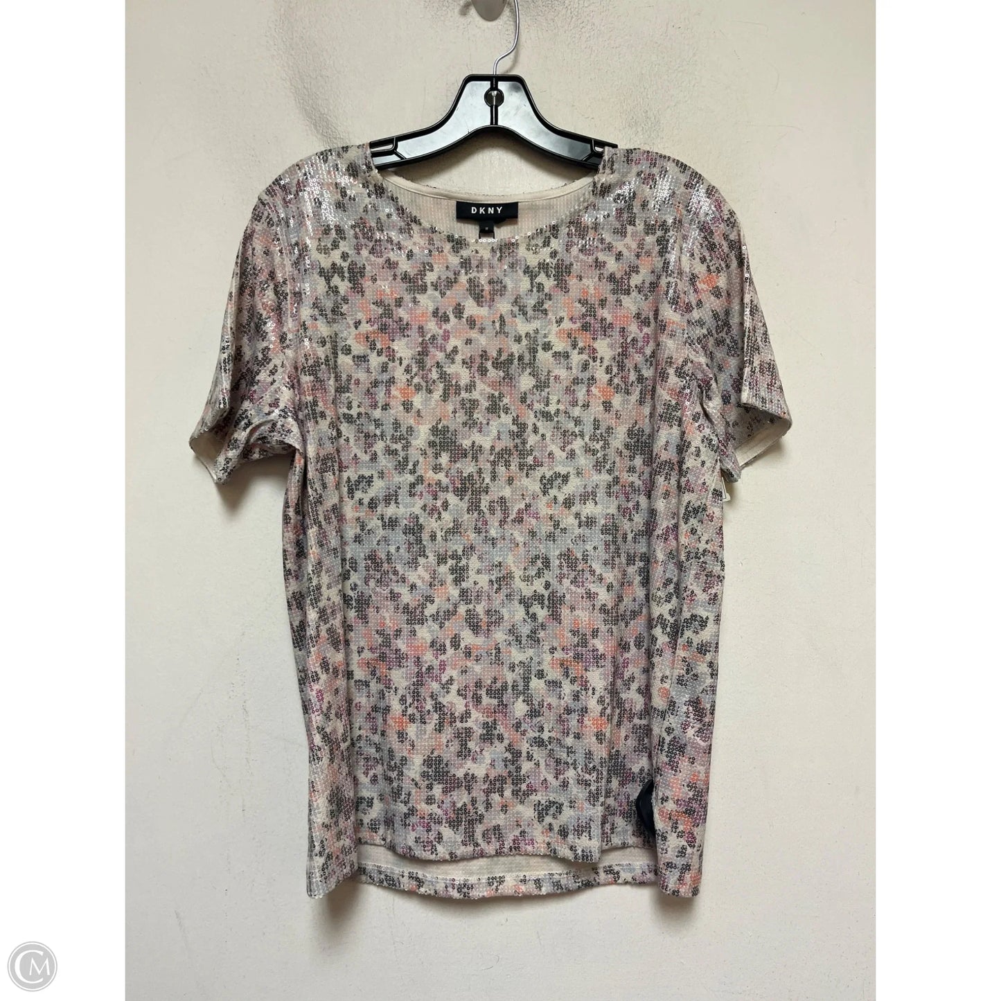 Top Short Sleeve By Dkny In Orange & Purple, Size: M