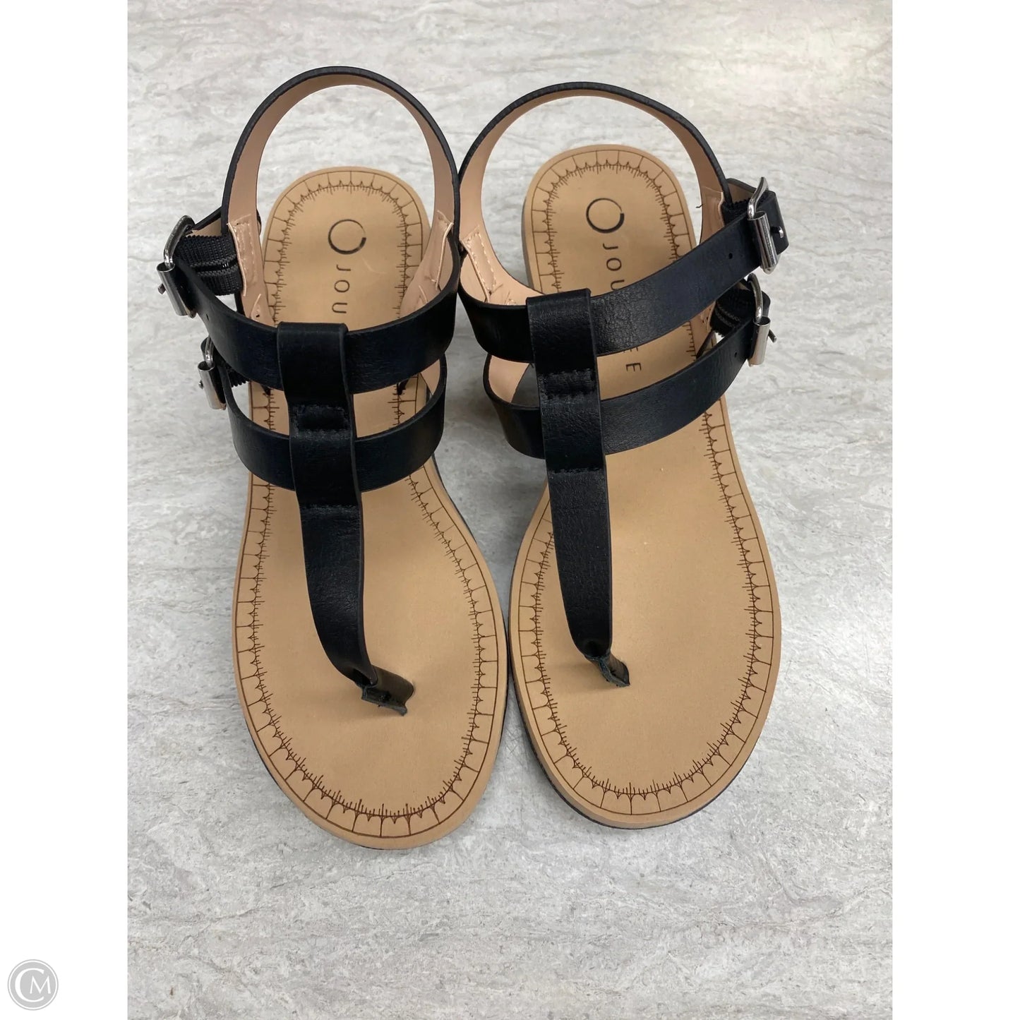 Sandals Heels Wedge By Journee In Black, Size: 6