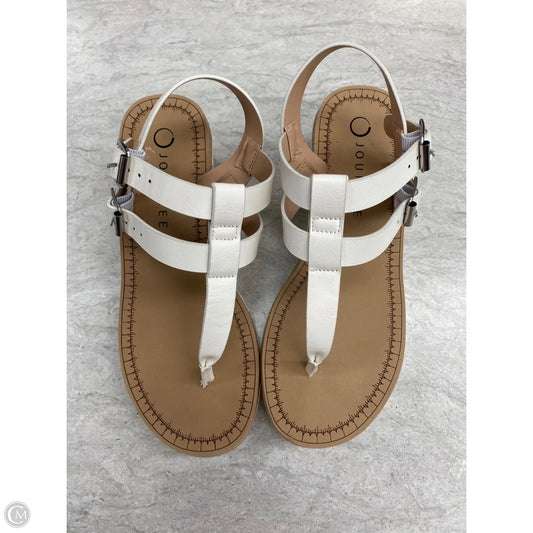 Sandals Heels Wedge By Journee In White, Size: 6