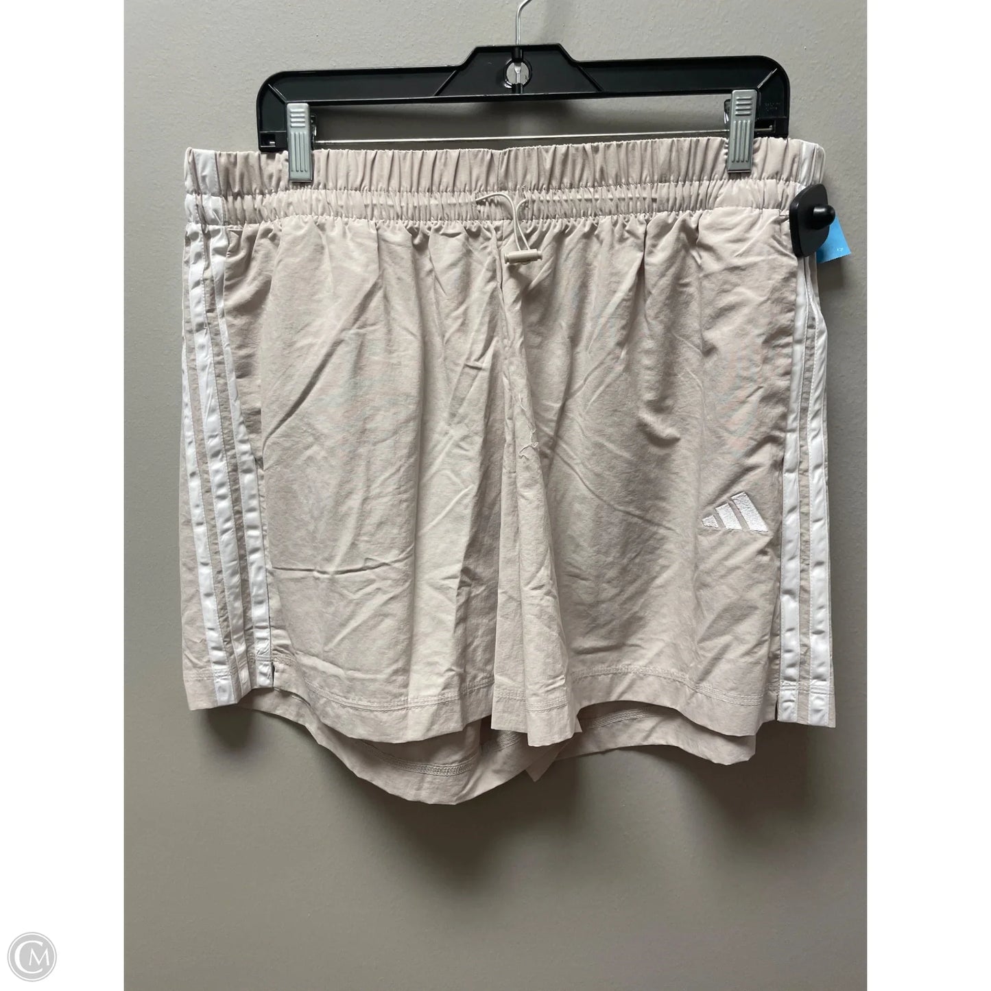 Athletic Shorts By Adidas In Tan & White, Size: Xl