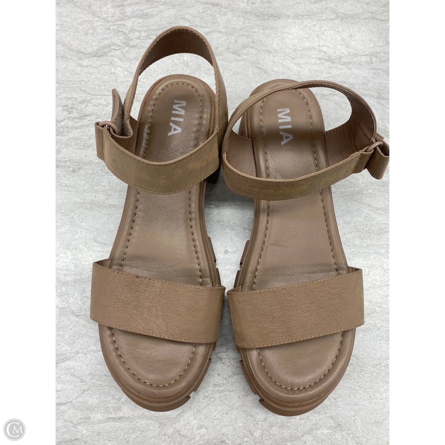 Sandals Heels Block By Mia In Tan, Size: 9