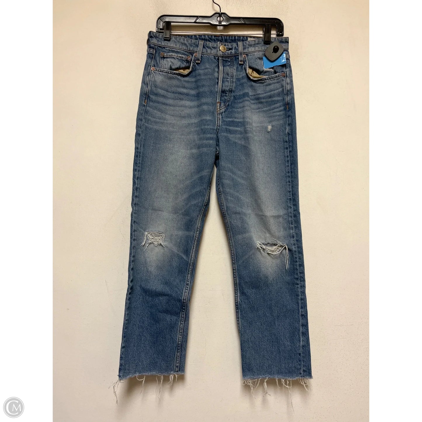 Jeans Straight By Rag And Bone In Blue Denim, Size: 6