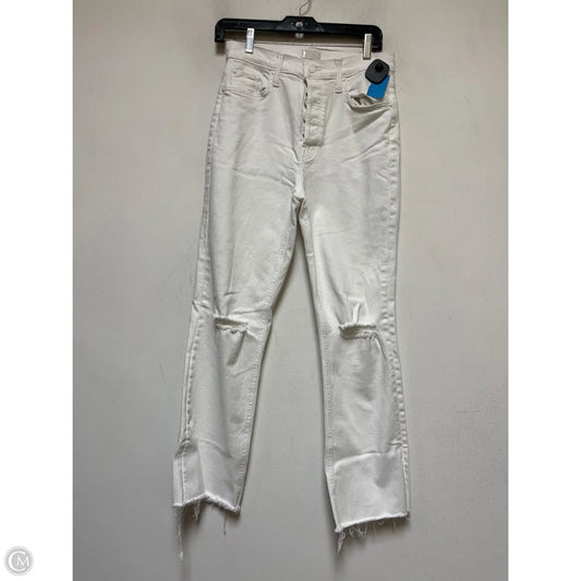 Jeans Straight By Mother In White Denim, Size: 6