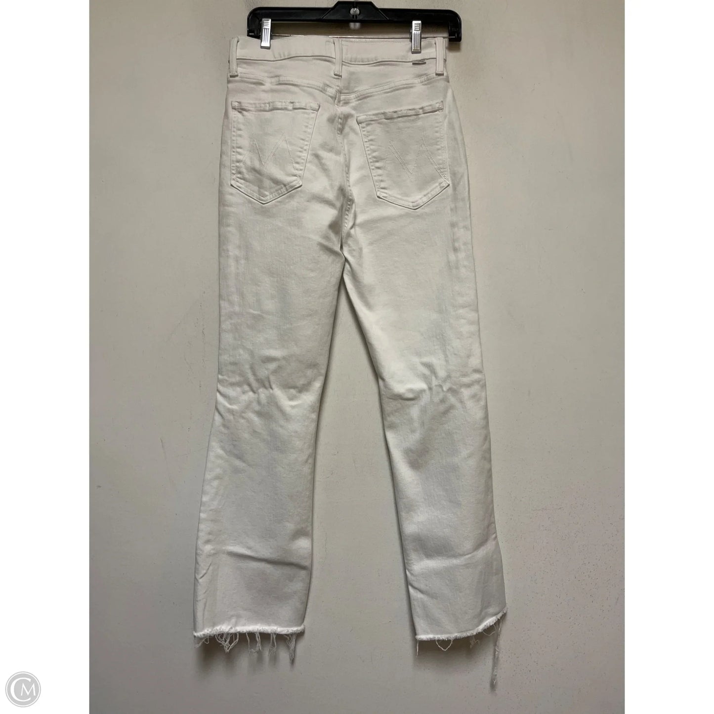 Jeans Straight By Mother In White Denim, Size: 6