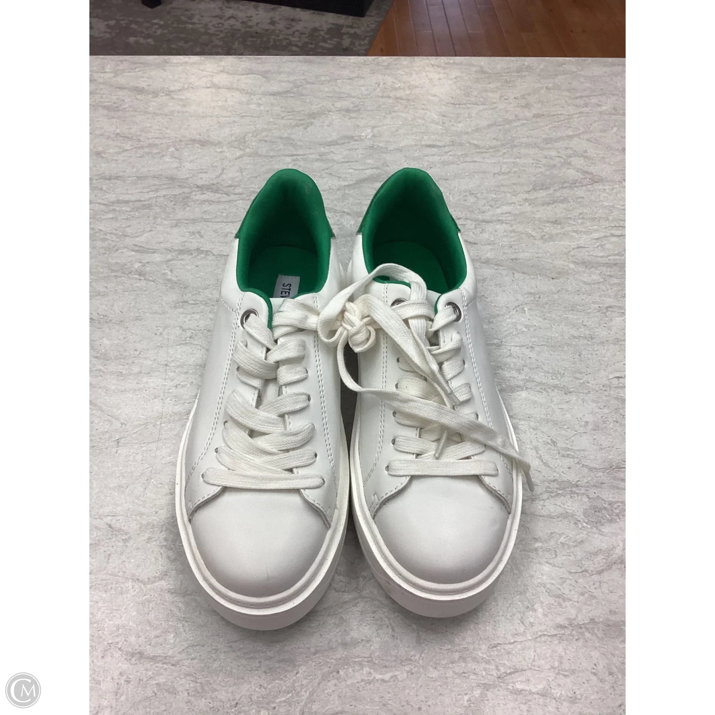 Shoes Sneakers By Steve Madden In Green & White, Size: 7
