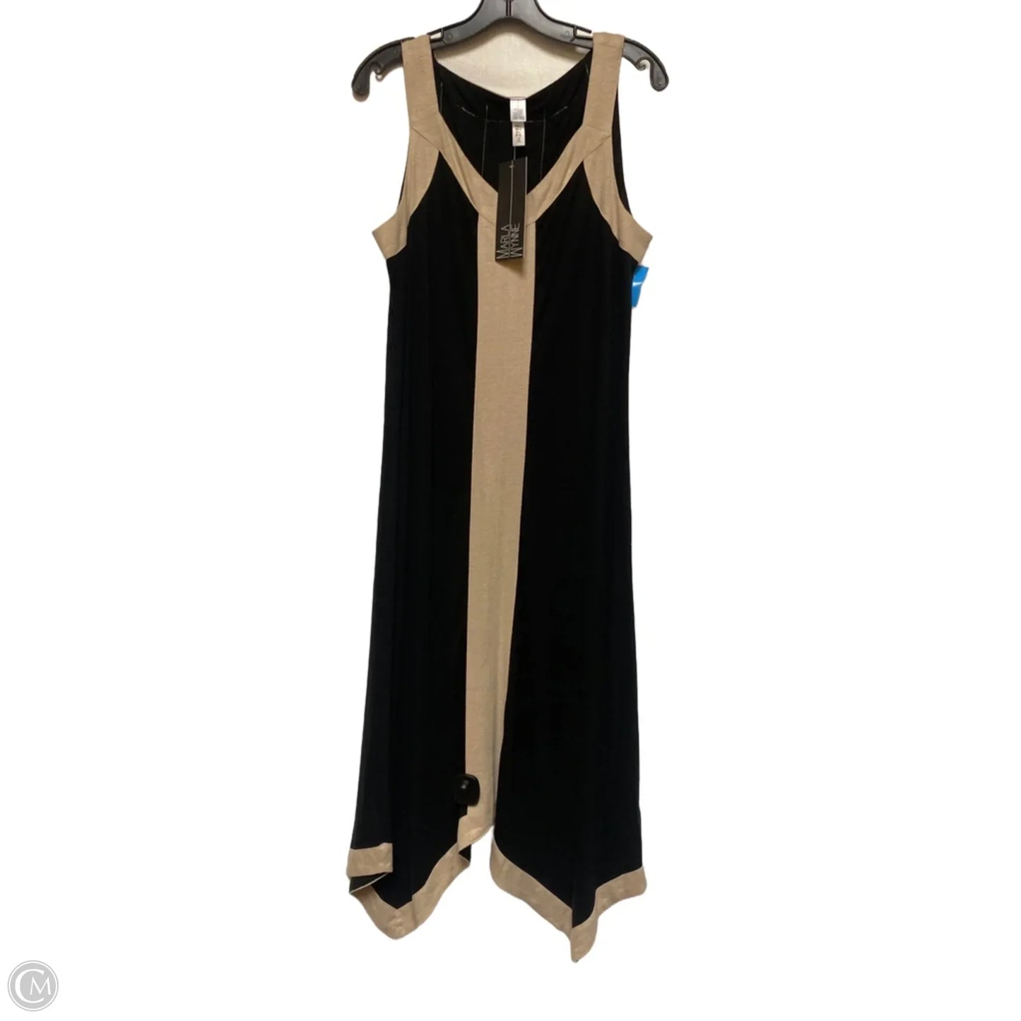 Dress Casual Midi By Clothes Mentor In Black & Tan, Size: L