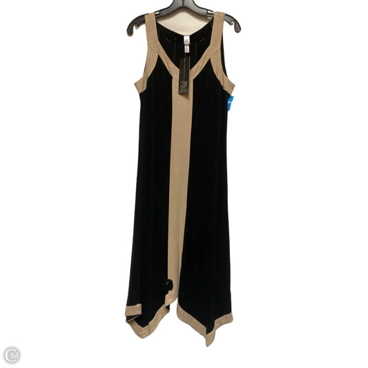 Dress Casual Midi By Clothes Mentor In Black & Tan, Size: L