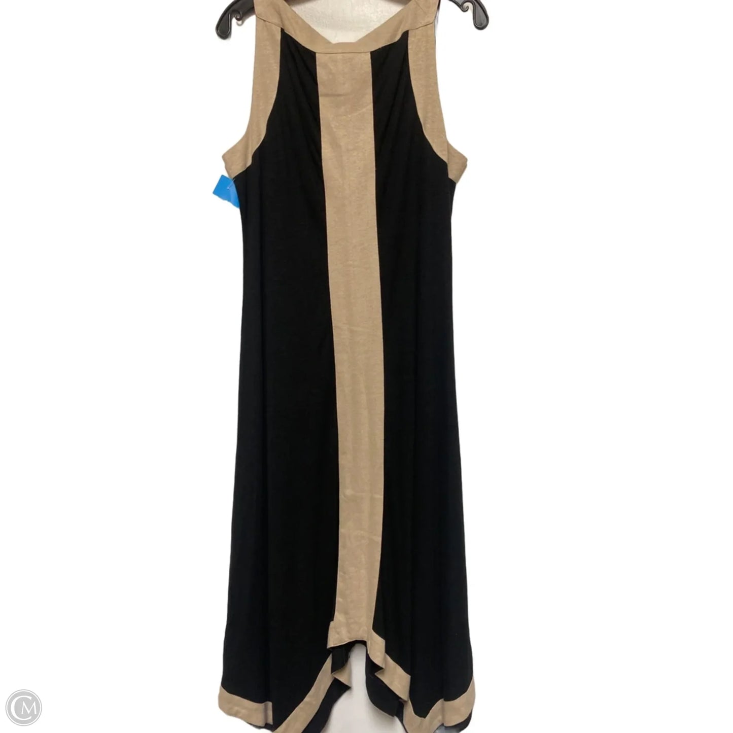 Dress Casual Midi By Clothes Mentor In Black & Tan, Size: L
