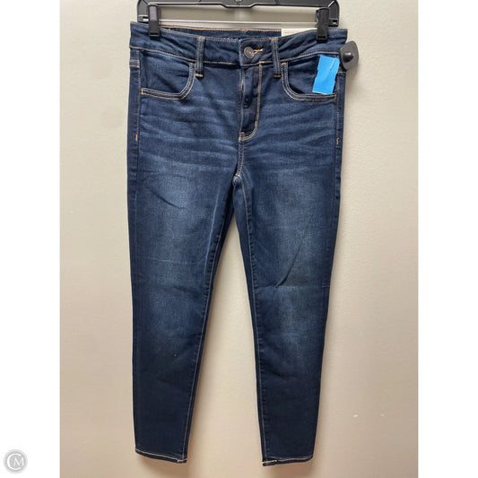 Jeans Skinny By American Eagle In Blue Denim, Size: 8
