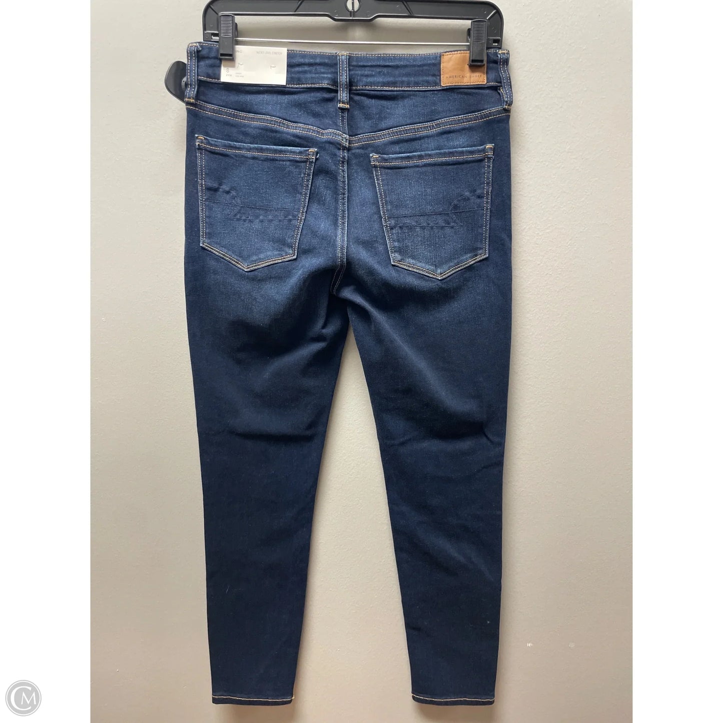 Jeans Skinny By American Eagle In Blue Denim, Size: 8