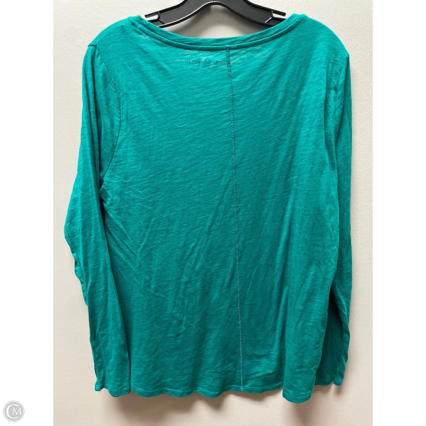 Top Long Sleeve Basic By Loft In Green, Size: L