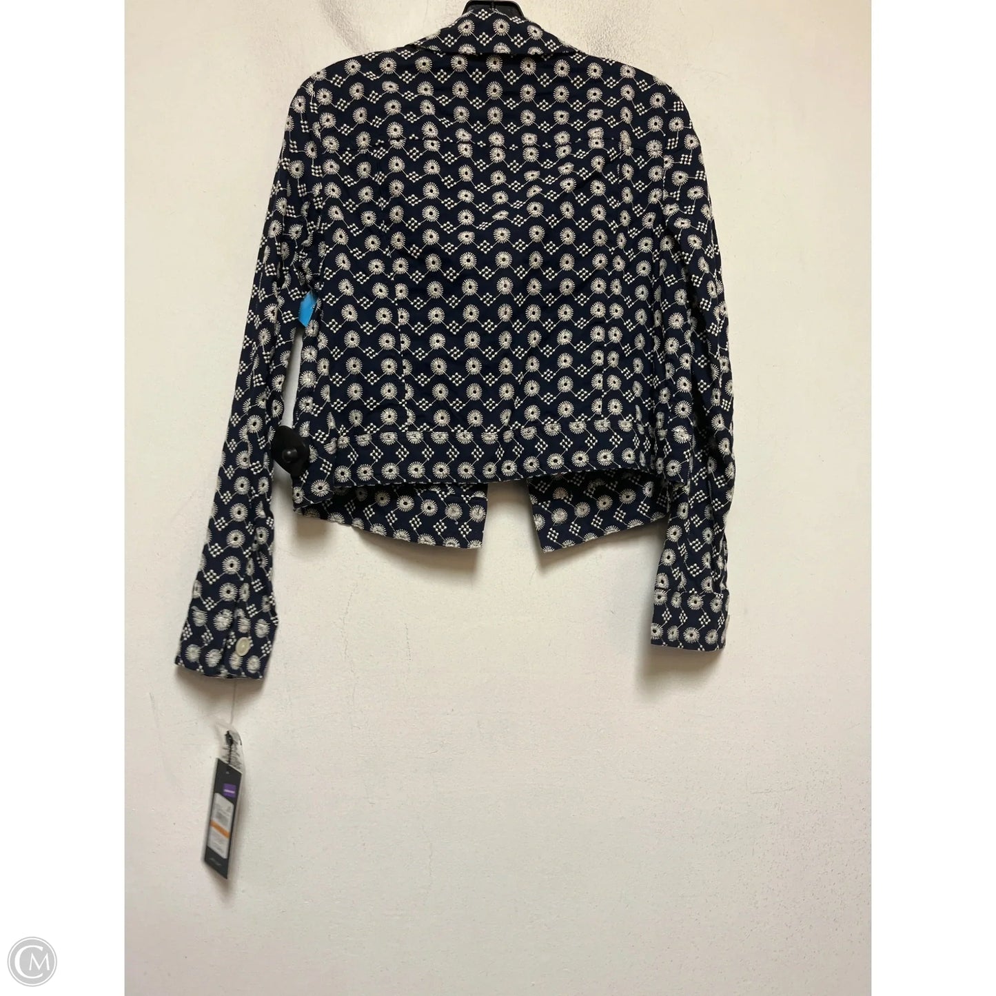 Jacket Shirt By Jones New York In Blue & Tan, Size: S