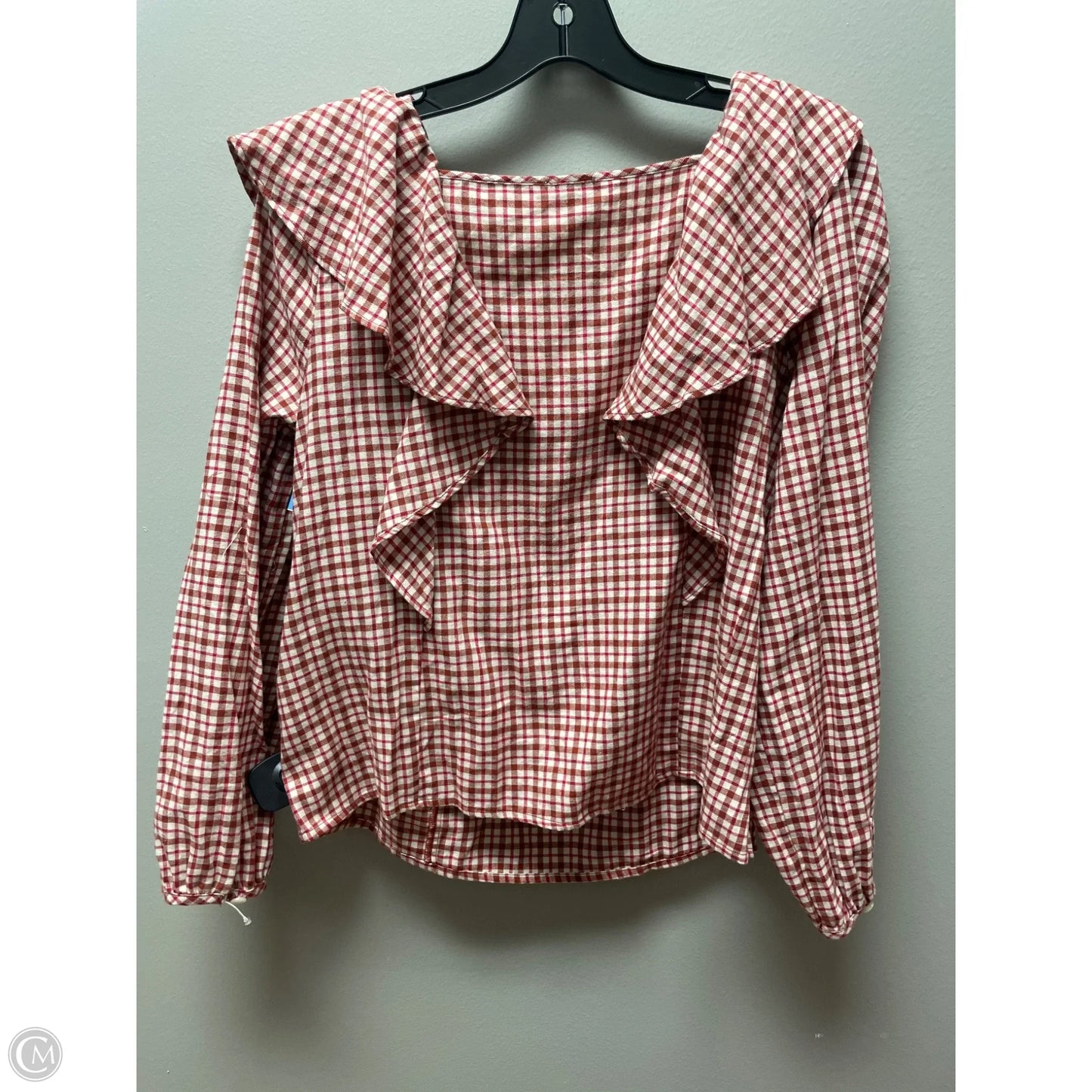 Top Long Sleeve By J. Crew In Plaid Pattern, Size: M